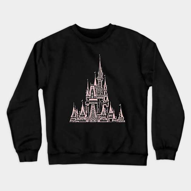 Millennial Pink Magic Castle Stamp Crewneck Sweatshirt by FandomTrading